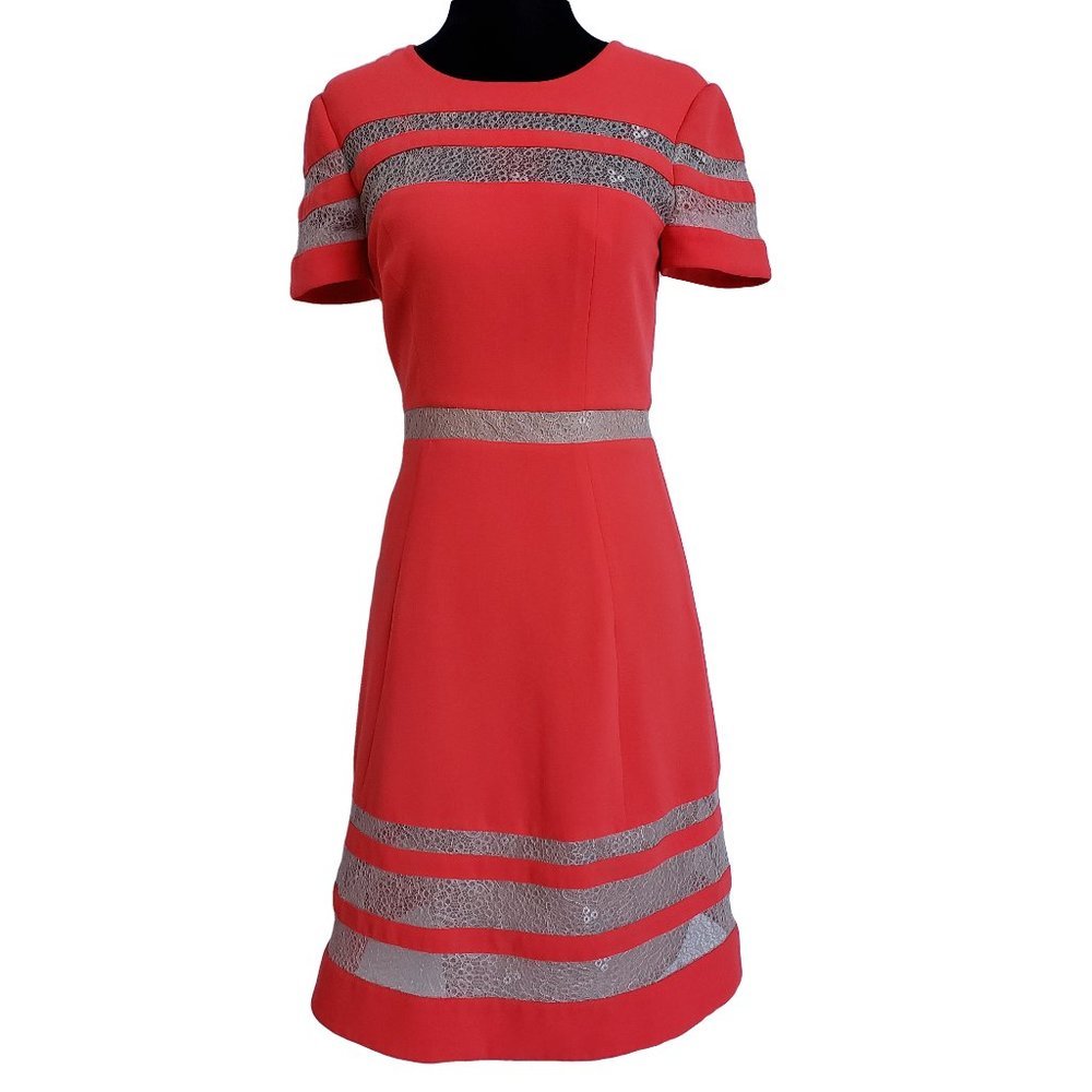 BCBG MaxAzria Orange Short Sleeve Dress 2